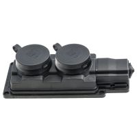 Listwa gumowa 2xgniazdo 2x2P+Z, IP44, czarna | D.3159/2 Pawbol