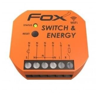 Pojedynczy przekaźnik do puszki 230V SWITCH & ENERGY Wi-Fi 230V z funkcją monitorowania FOX | WI-R1S1-P F&F