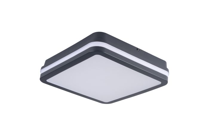 Plafon LED BENO 24-30W 2690/2940/2880lm 3000/3500/4000K IP65 CCT-L zm. barwy światła grafit kwadrat | 38779 Kanlux