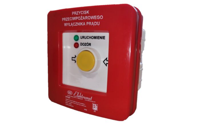 Ręczny ostrzegacz pożarowy WPp-1s ROP A, NC-NO IP65, 12A p/t, samoczynny, diody czerw/ziel 230V | 904550 Elektromet