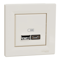 Gniazdo ładowania Asfora USB A+C 2,4A, z ramką, kremowe | EPH2700323 Schneider Electric