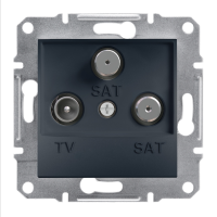 Gniazdo antenowe TV-SAT-SAT końcowe (1dB) bez ramki antracyt, Asfora | EPH3600171 Schneider Electric