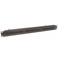 Panel kat. 6 19" 1U 24xRJ45 UTP czarny z półką | CCAS-PA6-24UTP-O C C Partners