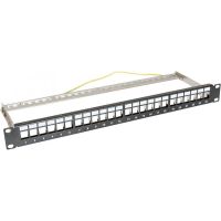 Panel niewyposażony 19" 1U 24 porty, czarny | CCAS-PAEM-24 securityNET