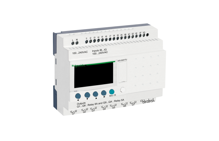 Sterownik programowalny 16 wejść 10 wyjść 100-240VAC RTC/LCD Zelio Logic | SR3B261FU Schneider Electric