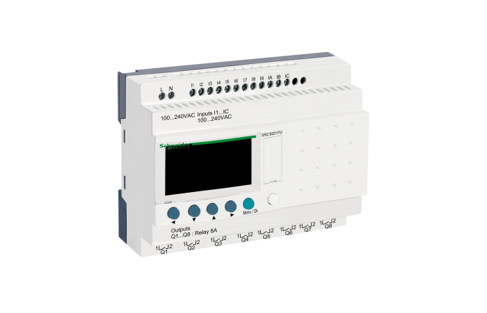 Przekaźnik programowalny 12we 8wy 240V AC RTC/LCD Zelio Logic | SR2B201FU Schneider Electric