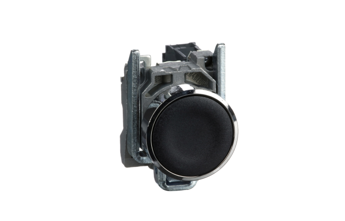 Przycisk czarny kryty Fi-22mm z samopowrotem 1NO bez oznaczenia | XB4BA21 Schneider Electric