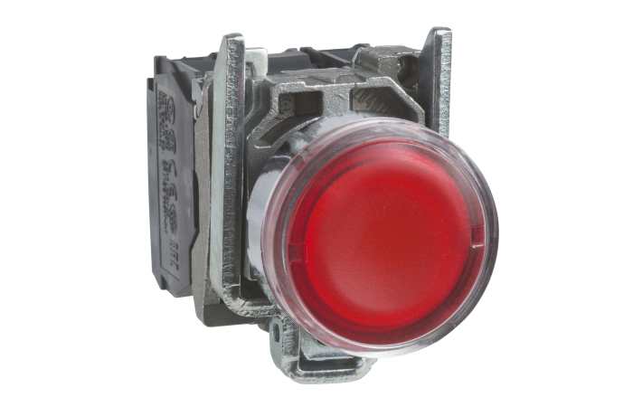Przycisk podświetlany czerwony kryty Fi-22mm z samopowrotem 24V 1NO+1NC | XB4BW34B5 Schneider Electric