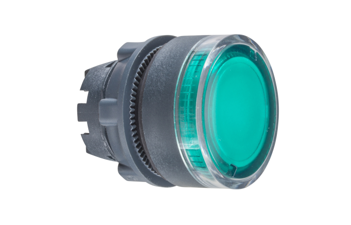 Przycisk płaski zielony samopowrotny LED plastikowy typowa bez oznaczenia, Harmony XB5 | ZB5AW333 Schneider Electric