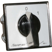 Łącznik Krzywkowy 16A, Rozłącznik 0-1 (4 - biegunowy), mocowany do pulpitu czoło szare pokrętło czar | ŁK16R-2.8210\P03 Spamel