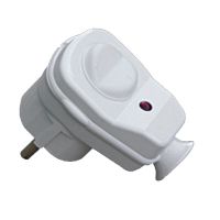 Wtyczka z włącznikiem i kontrolką AWA-ŁKB IP44, biała | 51.25 Elektro-Plast Opatówek