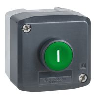 Kaseta sterownicza ciemnoszara 1 zielony przycisk kryty Fi-22mm z samopowrotem 1NO I, Harmony XAL | XALD102 Schneider Electric