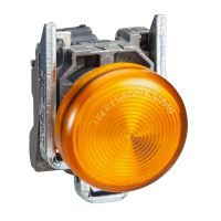 Wskaźnik światła pomarańczowy Fi-22mm zwykła soczewka z żarówką BA9s Harmony XB4 | XB4BV65 Schneider Electric