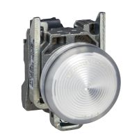 Wskaźnik światła biały Fi-22mm zwykła soczewka z żarówką BA9s Harmony XB4 | XB4BV61 Schneider Electric