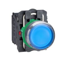 Przycisk podświetlany niebieski kryty Fi-22mm z samopowrotem 24V 1NO 1NC | XB5AW36B5 Schneider Electric