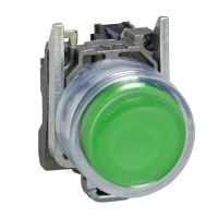 Przycisk okapturzony zielony metalowy Harmony XB4 | XB4BP31 Schneider Electric