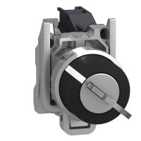 Przełącznik 2-pozycyjny klucz Fi-22mm czarny 1Z bez samopowrotu | XB4BG21 Schneider Electric