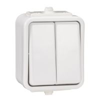 Łącznik hermetyczny n/t świecznikowy 10A IP44 biały, Cedar