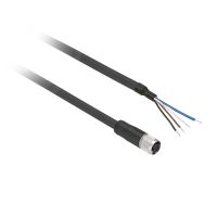 Złącze żeńskie M8 proste 4-pinowe kabel 10m PUR | XZCP0941L10 Telemecanique Sensors
