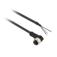 Złącze żeńskie M8 kątowe 3-pinowe kabel 5m PUR | XZCP0666L5 Telemecanique Sensors