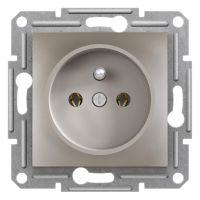 Gniazdo pojedyncze z/u bez ramki brąz, Asfora | EPH2800169 Schneider Electric
