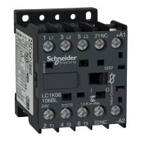 Stycznik mocy TeSys K 6A 3P 2,2KW 24V DC 1NO AC-3 zaciski oczkowo-pierścieniowe | LC1K06106BLS207 Schneider Electric