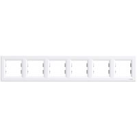 Ramka sześciokrotna, pozioma, biały, Asfora | EPH5800621 Schneider Electric