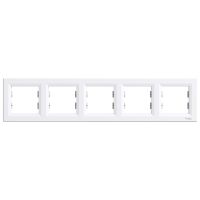 Ramka pięciokrotna, pozioma, biały, Asfora | EPH5800521 Schneider Electric