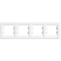 Ramka poczwórna, pozioma, biały, Asfora | EPH5800421 Schneider Electric