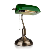 Lampa bankierska V-TAC E27 stare złoto zielony klosz VT-7151-GR 5 lat gwarancji | 3800157626071 LED EUROPE