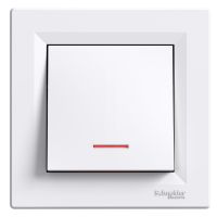 Asfora - Przycisk 1-biegunowy z podświetleniem, biały | EPH1600121 Schneider Electric