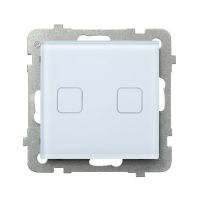 Łącznik dotykowy dwugrupowy świecznikowy z podświetleniem ŁPD-2RS/m/31 białe szkło SONATA TOUCH | ŁPD-2RS/m/31 Ospel