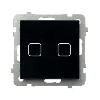 Łącznik dotykowy dwugrupowy świecznikowy z podświetleniem ŁPD-2RS/m/32 czarne szkło SONATA TOUCH | ŁPD-2RS/m/32 Ospel