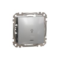 Przycisk 1-biegunowy "światło" z podświetleniem, srebrne aluminium, Sedna Design & Elements | SDD113132L Schneider Electric