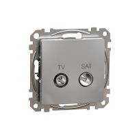 Gniazdo TV/SAT przelotowe (10dB), srebrne aluminium, Sedna Design & Elements | SDD113478S Schneider Electric