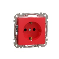 Gniazdo schuko z przesłonami, czerwone, Sedna Design & Elements | SDD115021 Schneider Electric