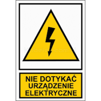 Tablica, naklejka samoprzylepna (A/3) 105x148 "NIE DOTYKAĆ URZĄDZENIE ELEKTRYCZNE" NO2-NDUE | NO2-NDUE Trytyt
