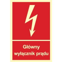 Tablica samoprzylepna 74x105 "GŁÓWNY WYŁĄCZNIK PRĄDU" NOZ3-GWP | NOZ3-GWP Trytyt