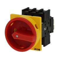 Łącznik krzywkowy 3P, 40A, 0-1, natablicowy, pokrętło czerwone, natablicowy, P1-40/EA/SVB | 199894 Eaton