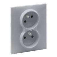 Gniazdo 2P+Z (czeskie) z przesłoną 16 A 250 V zaciski automatyczne (monoblok), aluminium, Suno | 721382 Legrand