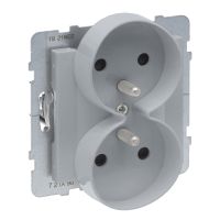 Gniazdo 2X2P+Z z przesłoną 16 A 250 V zaciski automatyczne, aluminium, Suno | 721390 Legrand