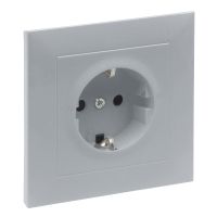 Gniazdo Schuko 2P+Z 16A 250V z przesłoną kompletne zaciski śrubowe, aluminium, Suno | 721328 Legrand