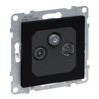 Gniazdo TV-R-SAT przelotowe 14 dB, czarny, Suno | 721468 Legrand