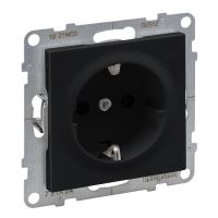 Gnizado Schuko zasilające z przesłoną 2P+Z 16 A 250 V zaciski śrubowe, czarny, Suno | 721424 Legrand