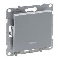 Łącznik schodowy z podświetleniem 10 AX 250 V zaciski automatyczne, aluminium, Suno | 721316 Legrand