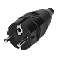 Wtyczka warsztatowa 2P+Z Uni-Schuko, czarna | OR-AE-13256 Orno