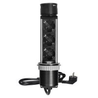 Gniazdo meblowe Ø6cm wysuwane z blatu z ładowarką USB i przewodem 1,5m, 3x2P+Z (Schuko), 2xUSB (typ  | OR-GM-9027(GS) Orno