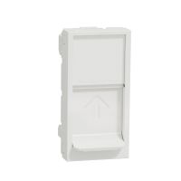 Płytka centralna 1xRJ45 do wkładów Keystone, 1 moduł, biała, Nowa Unica | NU946018 Schneider Electric
