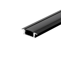 Profil do LED zestaw, ALU wpuszczany czarny V-TAC 2mb klosz czarny 24,7x7mm VT-8106 | 3800157677219 LED EUROPE