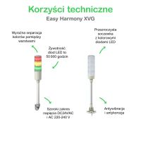 Monolityczne kolumny świetlne, Easy Harmony XVG, 60 mm, czerwony zielony, światło stałe, montaż na r | XVGM2 Schneider Electric